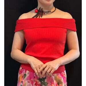 NWT Madewell Red Off Shoulder Top size XXS